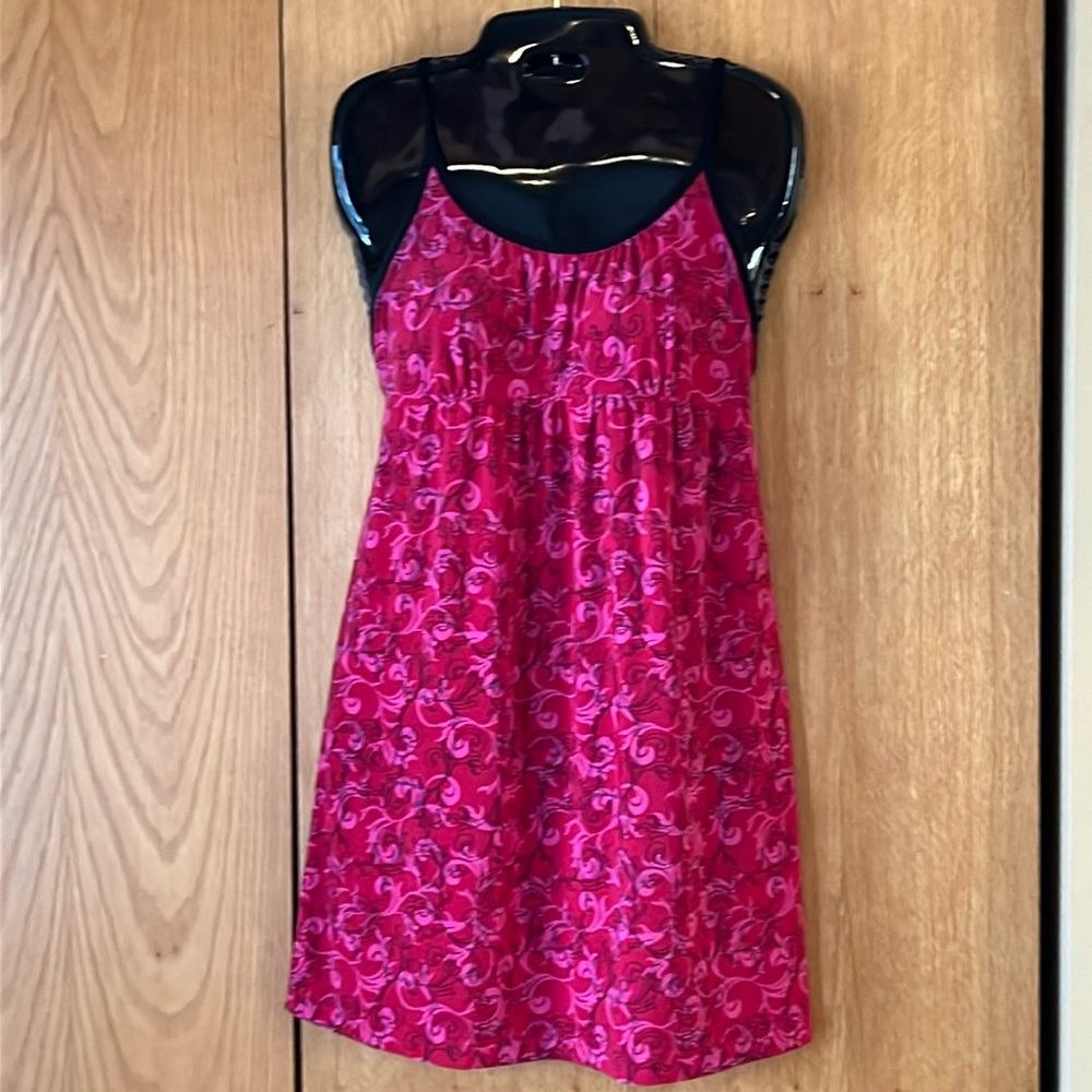 Ambrielle SMALL stretchy silky lingerie slip dress red pink black sexy nightie